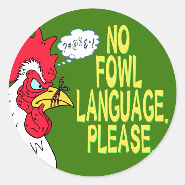 Adesivo Redondo Sem Idioma Fowl (Frente)