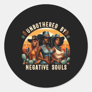 Adesivo Redondo Sem incomodar por almas negras negras vaqueiras pr