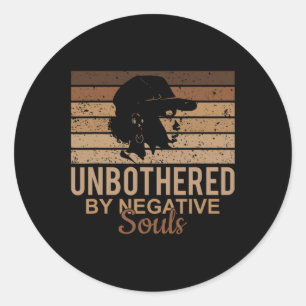Adesivo Redondo Sem Interesse Por Almas Negativas Mulheres Afro-Af