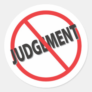 Adesivo Redondo Sem julgamento com barra vermelha