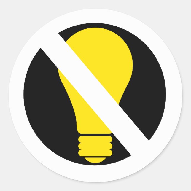 Adesivo Redondo sem lâmpadas incandescentes (Frente)