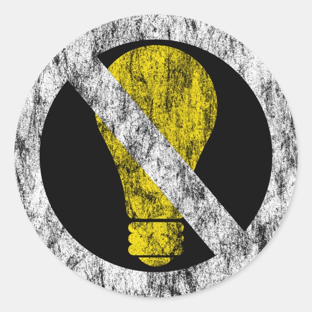 Adesivo Redondo sem lâmpadas incandescentes (Frente)