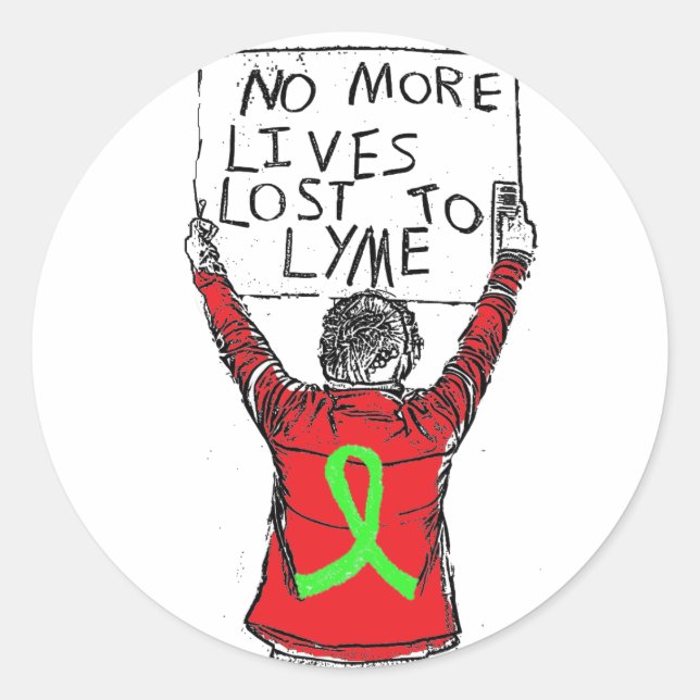 Adesivo Redondo Sem mais vidas perdidas no Lyme Disease Sticker (Frente)
