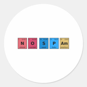 Adesivo Redondo Sem Mesa periódica de spam