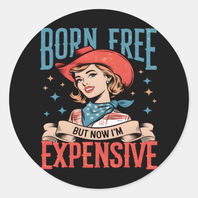 Adesivo Redondo Sem nascer, mas agora sou uma citação engraçada (Frente)