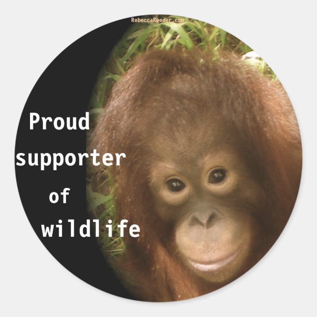 Adesivo Redondo Sem negócios com macacos (Frente)