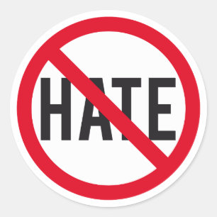 Adesivo Redondo Sem ódio, sinal de proibição