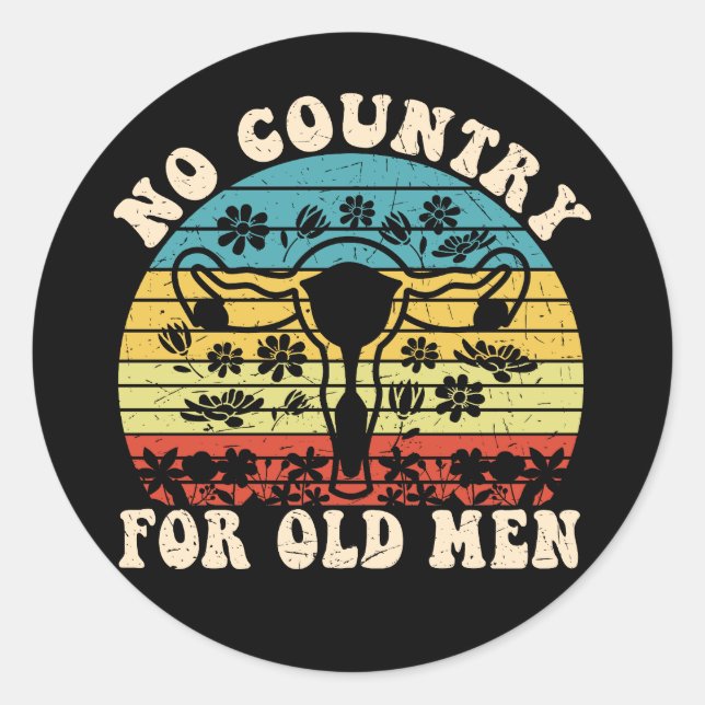 Adesivo Redondo Sem País Para O Útero Do Homem Velho (Frente)