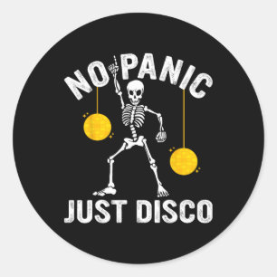 Adesivo Redondo Sem Pânico Apenas Disco Engraçado Gótico De Dança