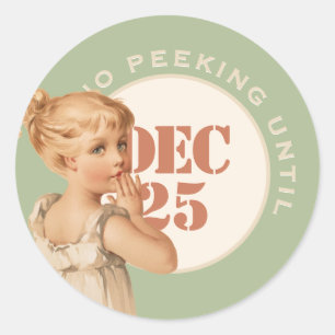 Adesivo Redondo Sem Peeking até o Natal ou a Garota do Nascimento