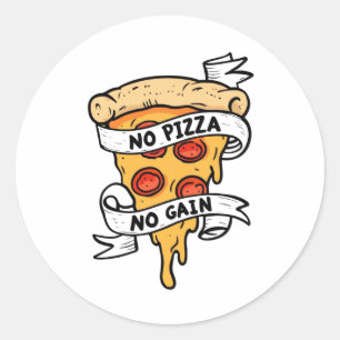 Adesivo Redondo Sem Pizza Sem Ganho