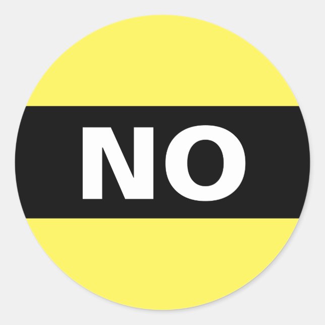 Adesivo Redondo Sem preto e branco simples e preto (Frente)