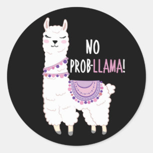 Adesivo Redondo Sem Probllama Llama