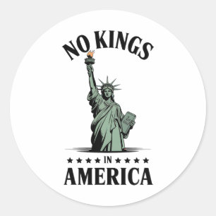 Adesivo Redondo Sem Reis Na Estátua Da Liberdade Americana