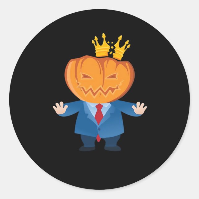 Adesivo Redondo Sem Reis - Trumpkin Pumpkin Clássico (Frente)