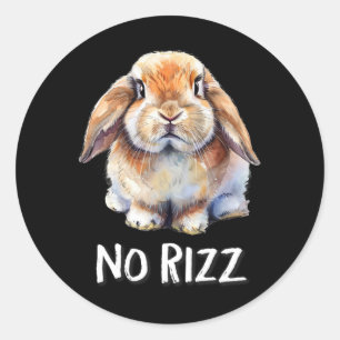 Adesivo Redondo Sem Rizz Mini Holland Lop Bunny Rabbit Lover