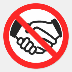 Adesivo Redondo Sem sinal de aviso de aperto manual para o coronav