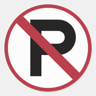 Adesivo Redondo Sem sinal de símbolo de estacionamento