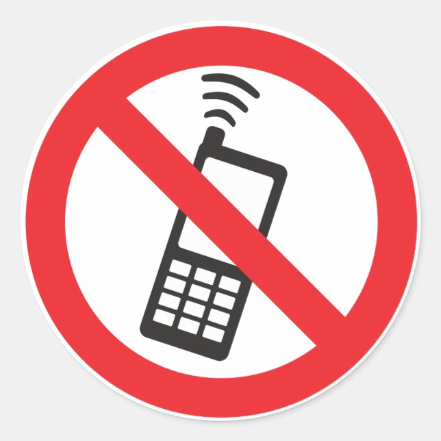 Adesivo Redondo Sem telefone permitido (Frente)
