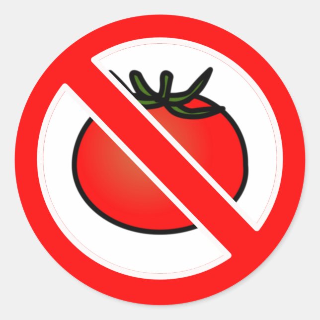 Adesivo Redondo Sem Tomates (Frente)