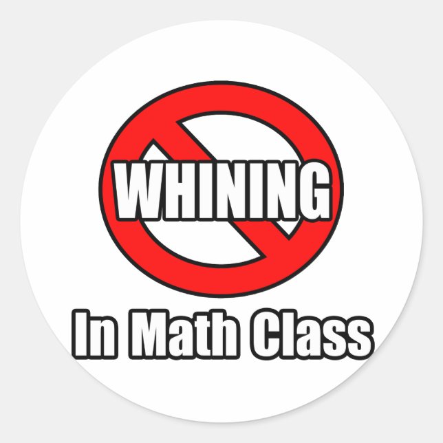 Adesivo Redondo Sem Trigo Na Classe De Matemática (Frente)