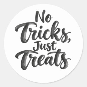 Adesivo Redondo Sem Truques, Apenas Guloseimas Festa de Hallowee