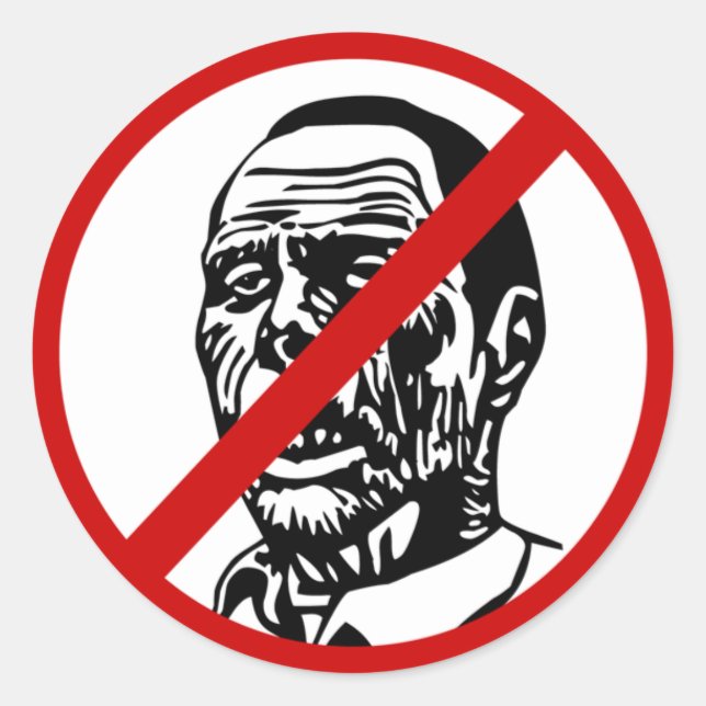 Adesivo Redondo Sem zumbis (Frente)