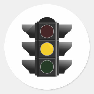 Adesivo Redondo Semáforo traffic leve amarelo yellow