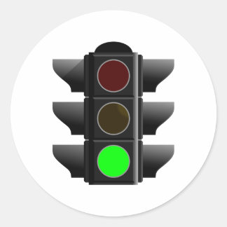 Adesivo Redondo Semáforo traffic leve verde green