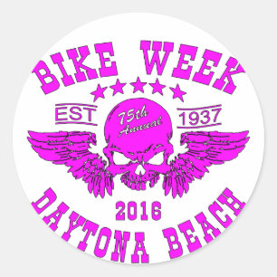 Adesivo Redondo Semana 2016 da bicicleta de Daytona Beach