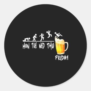 Adesivo Redondo Semana de Bebida de Cerveja Finalmente Sexta-Feira