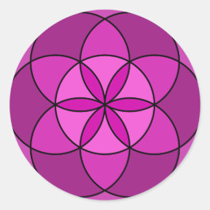 Adesivo Redondo Semente da multi violeta da vida