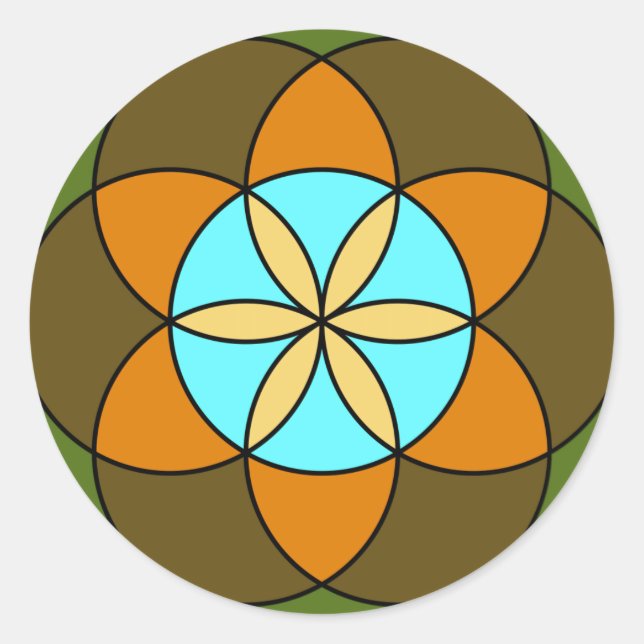 Adesivo Redondo Sementes da Vida da Terra (Frente)