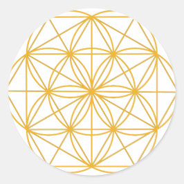 Adesivo Redondo Sementes da vida Dourada