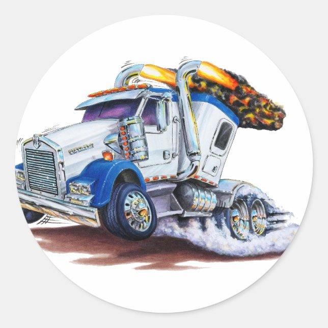 Adesivo Redondo Semi Truck com Sleepercab (Frente)