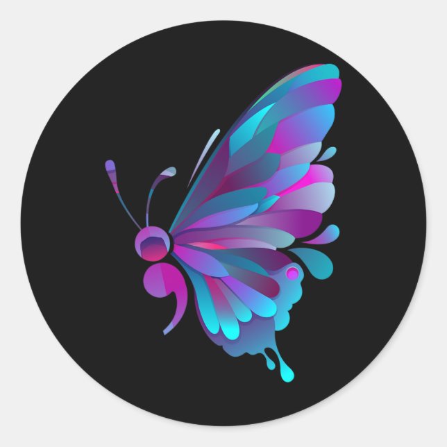 Adesivo Redondo Semicolon Butterfly Tatuagem Mental Semicolon (Frente)