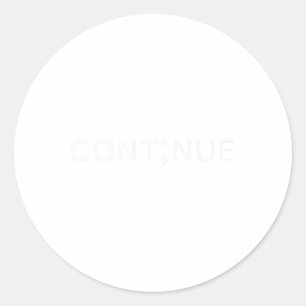 Adesivo Redondo Semicolon de Consciência da Saúde Mental Continua 