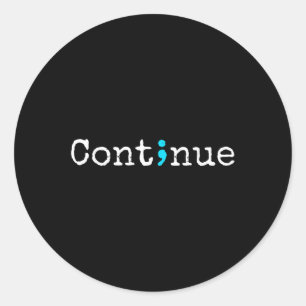 Adesivo Redondo Semicolon Mental Health &amp; Prevenção ao suicídi
