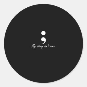 Adesivo Redondo Semicolon, minha história não é sobre manga longa