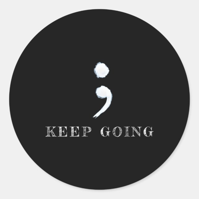 Adesivo Redondo Semicolon Project Tal Health Awarness (Frente)