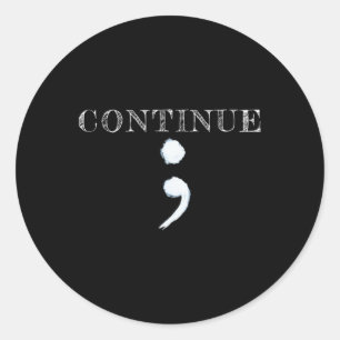 Adesivo Redondo Semicolon Saúde Mental Sensibilização Suicídio Pre