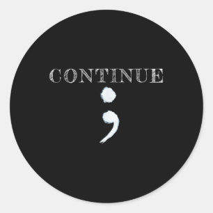 Adesivo Redondo Semicolon Saúde Mental Sensibilização Suicídio Pre