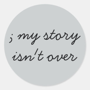 Adesivo Redondo SemiColon; Sensibilização para a Saúde Mental