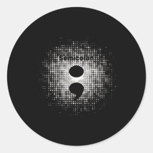 Adesivo Redondo Semicolon - Vinheta Espírito do Guerreiro