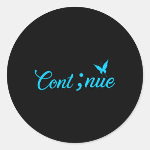 Adesivo Redondo Semicolon Women Continua A Sensibilização Para O S