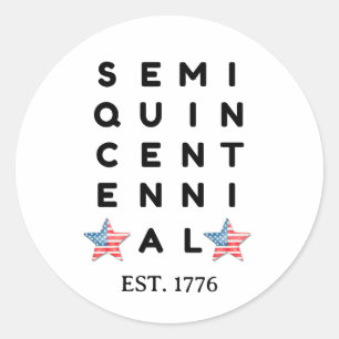Adesivo Redondo Semiquincentenário 1776 2026 América 250º Ano