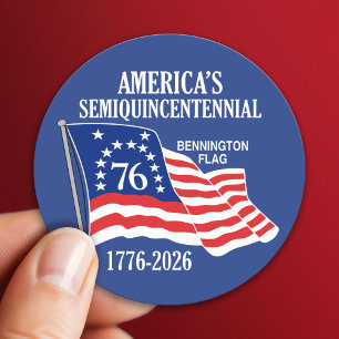 Adesivo Redondo Semiquincentenário da América 1776-2026 EUA 250