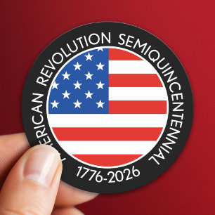 Adesivo Redondo Semiquincentenário da América 1776-2026 EUA Bandei