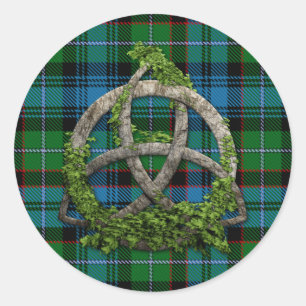 Adesivo Redondo Sempill Tartan E Celta Trinity Knot