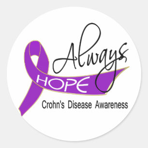 Adesivo Redondo Sempre a doença de Crohn da esperança